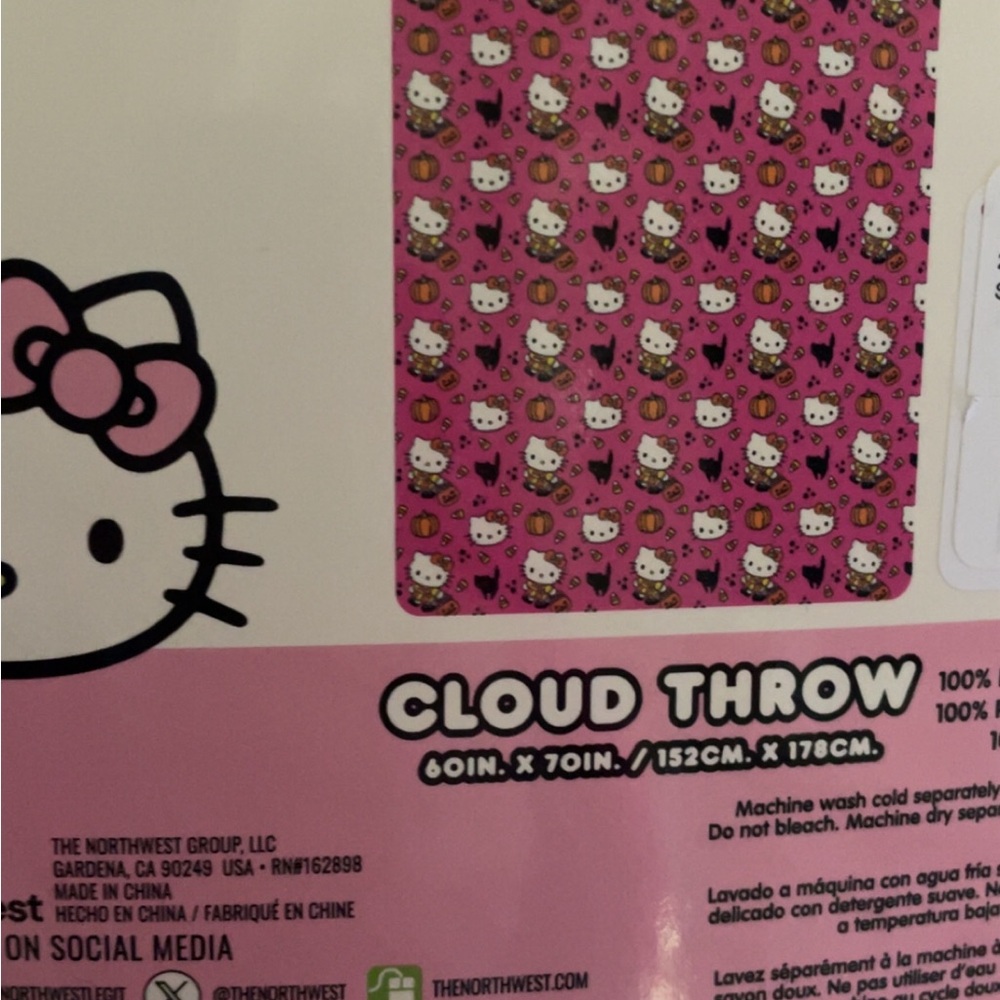 Hello Kitty Pink Cloud candy corn blanket